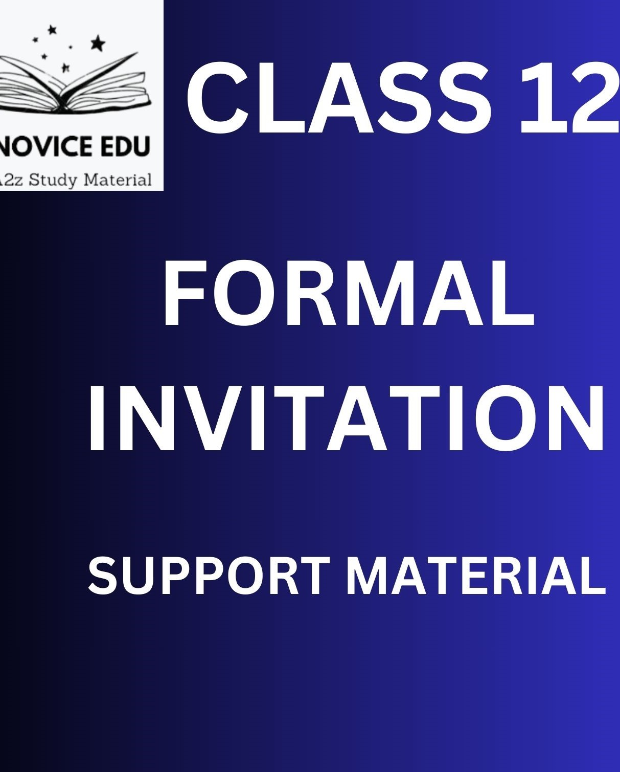 Formal Invitation For Class 12 CBSE